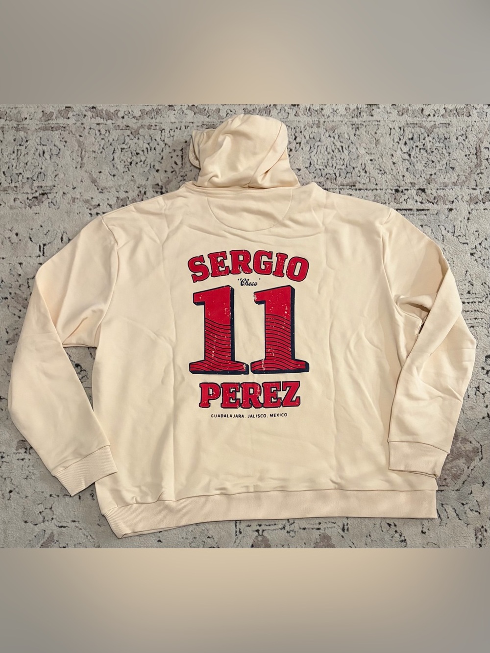 Castore Red Bull Racing Checo Perez Cream Hoodie Formula 1 Men’s Sz: 2XL